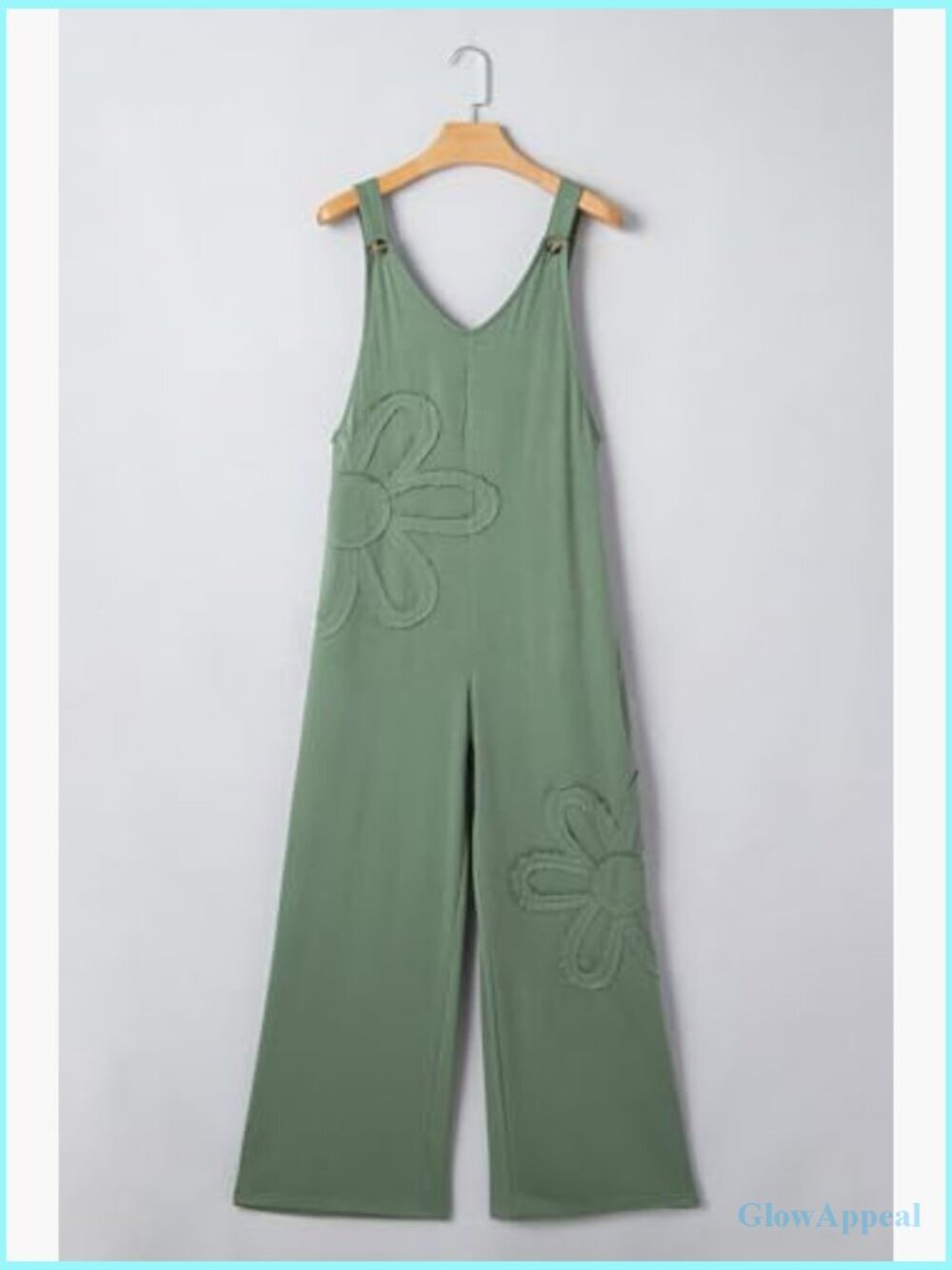 Baggy Wide Leg Jumpsuit Floral Pockets Loose Sleeveless Romper - Picture 6 of 7